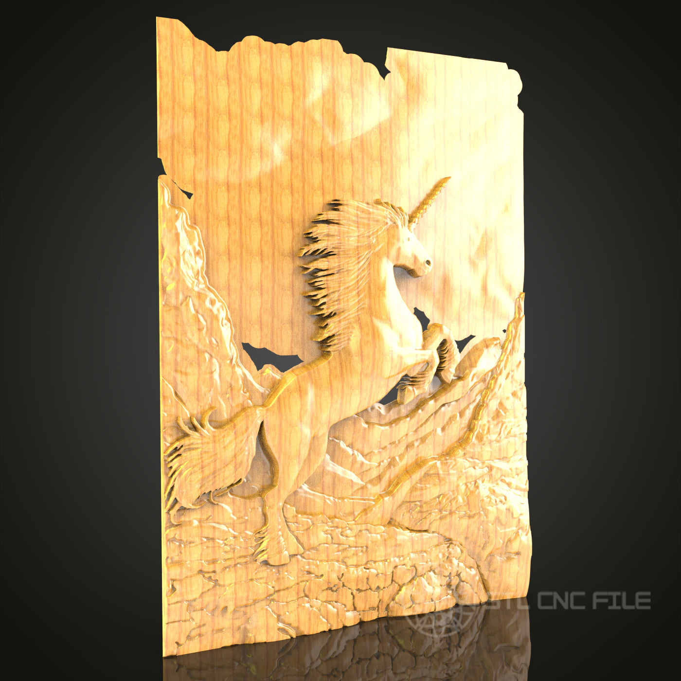 Majestic Unicorn Relief STL Model for CNC Router - Mythical Creature, Artcam, Aspire Compatible, Enchanted Wood Art