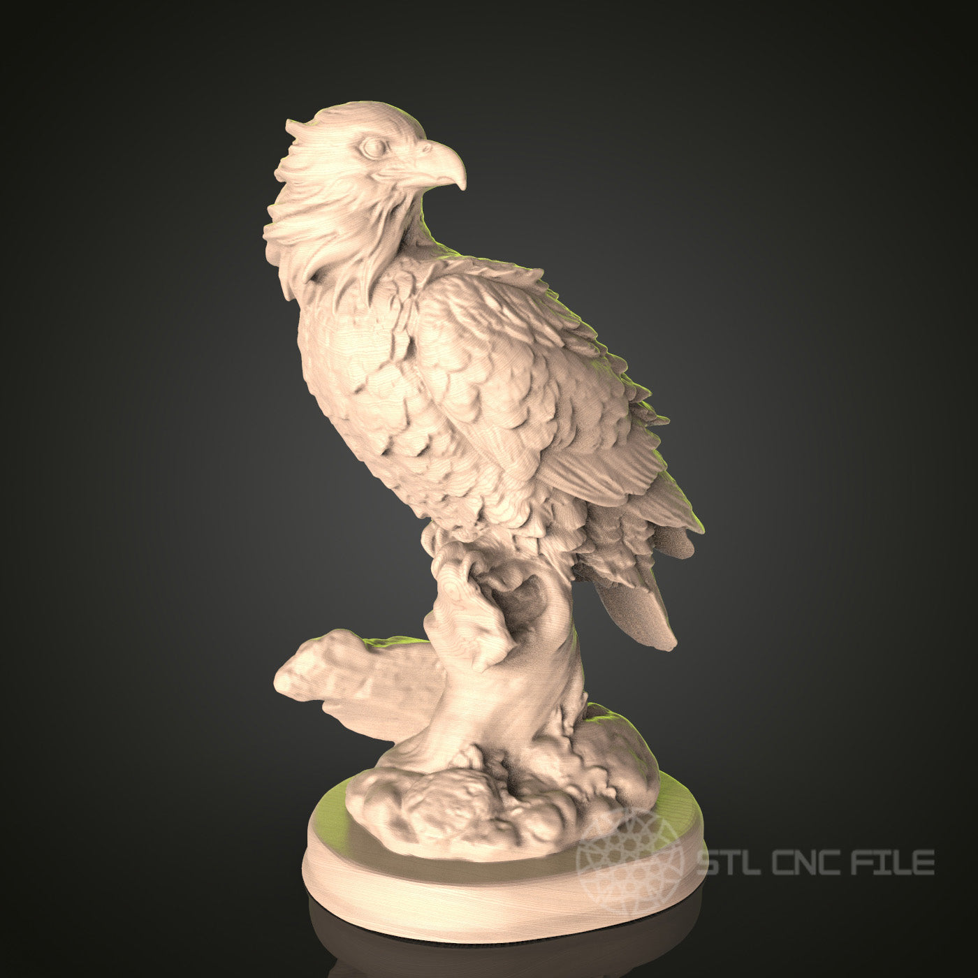 Majestic Eagle 3D Model STL File for CNC Router, Detailed Bird Sculpture for Artcam, Aspire – Ideal for Wood or Metal Art