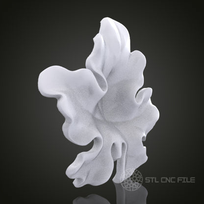 Elegant Leaf 3D Relief Art for CNC Router, Artcam, Aspire, Wall Decor, STL Model, Compatible with 3D Printers