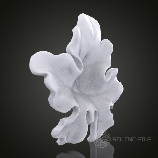 Elegant Leaf 3D Relief Art for CNC Router, Artcam, Aspire, Wall Decor, STL Model, Compatible with 3D Printers