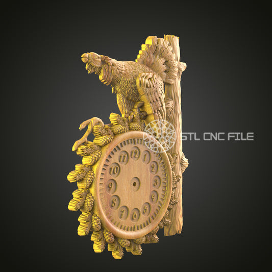 Rustic Rooster Clock Wall Art - CNC Router STL Model, Farmhouse Kitchen Decor, Artcam Aspire Files