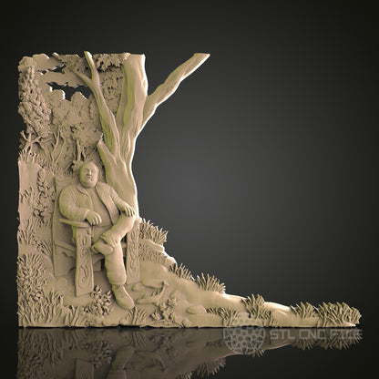 Nature-Inspired Man Sculpture Wall Decor - STL Model for CNC Router, 3D Printer - Artcam, Aspire Compatible