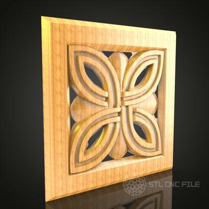 Ornate Wood Panel CNC STL Model – Elegant Wall Art for Home Decor