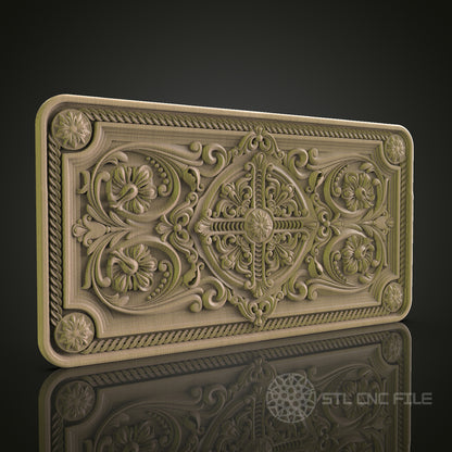 Ornate 3D Decorative Panel STL Model for CNC and 3D Printing