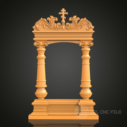 Religious Ornate Decorative Frame STL Model for CNC Router Engraver, 3D Printer, Wall Art Decor