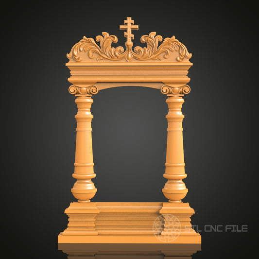 Religious Ornate Decorative Frame STL Model for CNC Router Engraver, 3D Printer, Wall Art Decor