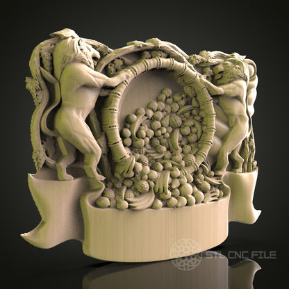 Regal Coat of Arms Wall Decor - STL Model for CNC Router, 3D Printer - Artcam, Aspire Compatible