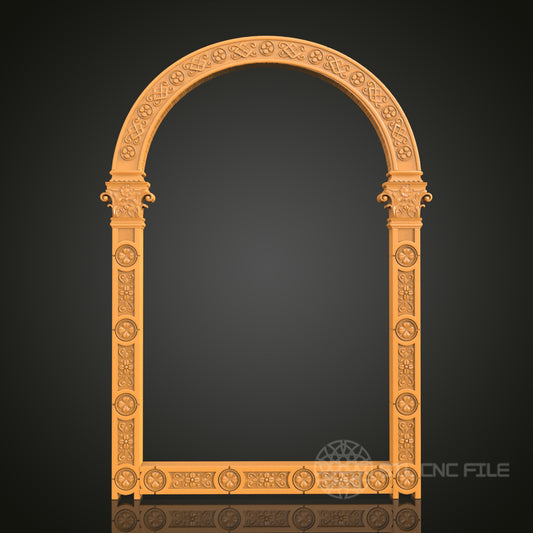 Arched Ornate Decorative Frame STL Model for CNC Router Engraver, 3D Printer, Door Frame, Wall Art Decor