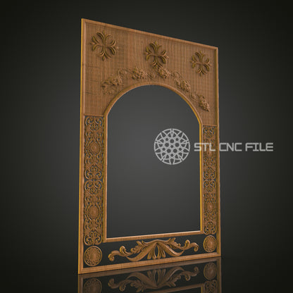 Intricate Arched 3D Frame STL Model for CNC Router Engraver - Artcam, Aspire, CNC Files, Wall Decor, 3D Printer