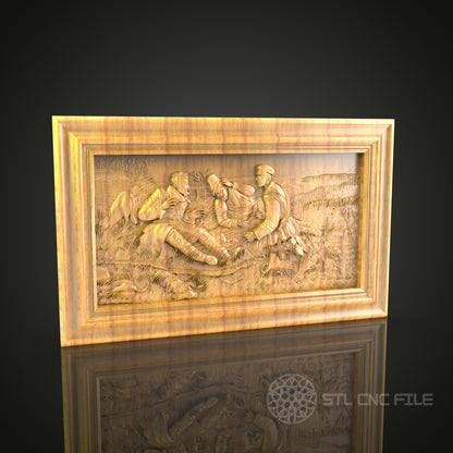 Historical Battle Scene STL Model for CNC, Artcam, Aspire - Military Art Wall Decor, CNC Router Files
