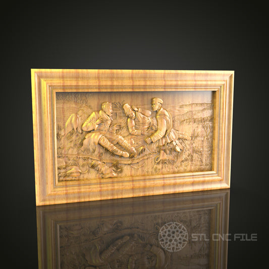 Historical Battle Scene STL Model for CNC, Artcam, Aspire - Military Art Wall Decor, CNC Router Files