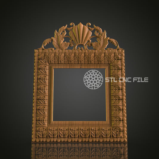Intricate Wood Frame STL Model, CNC Router Engraver, Artcam, Aspire, CNC files, Wood Decor, Wall Art, 3D Printer Description