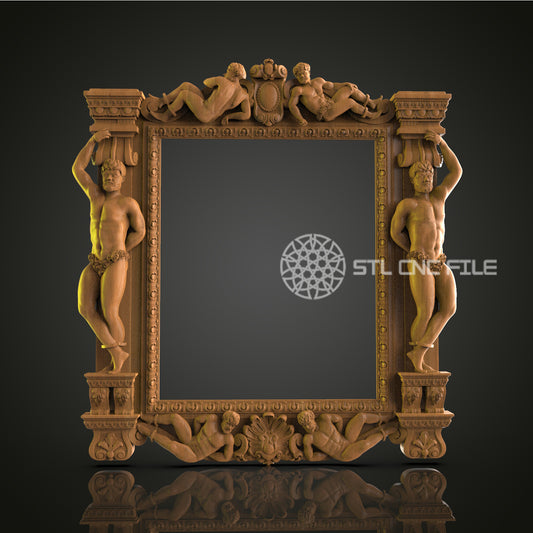 Exquisite Baroque Frame STL Model for CNC Router, Artcam, Aspire, Wood Art, Wall Decor, 3D Printer