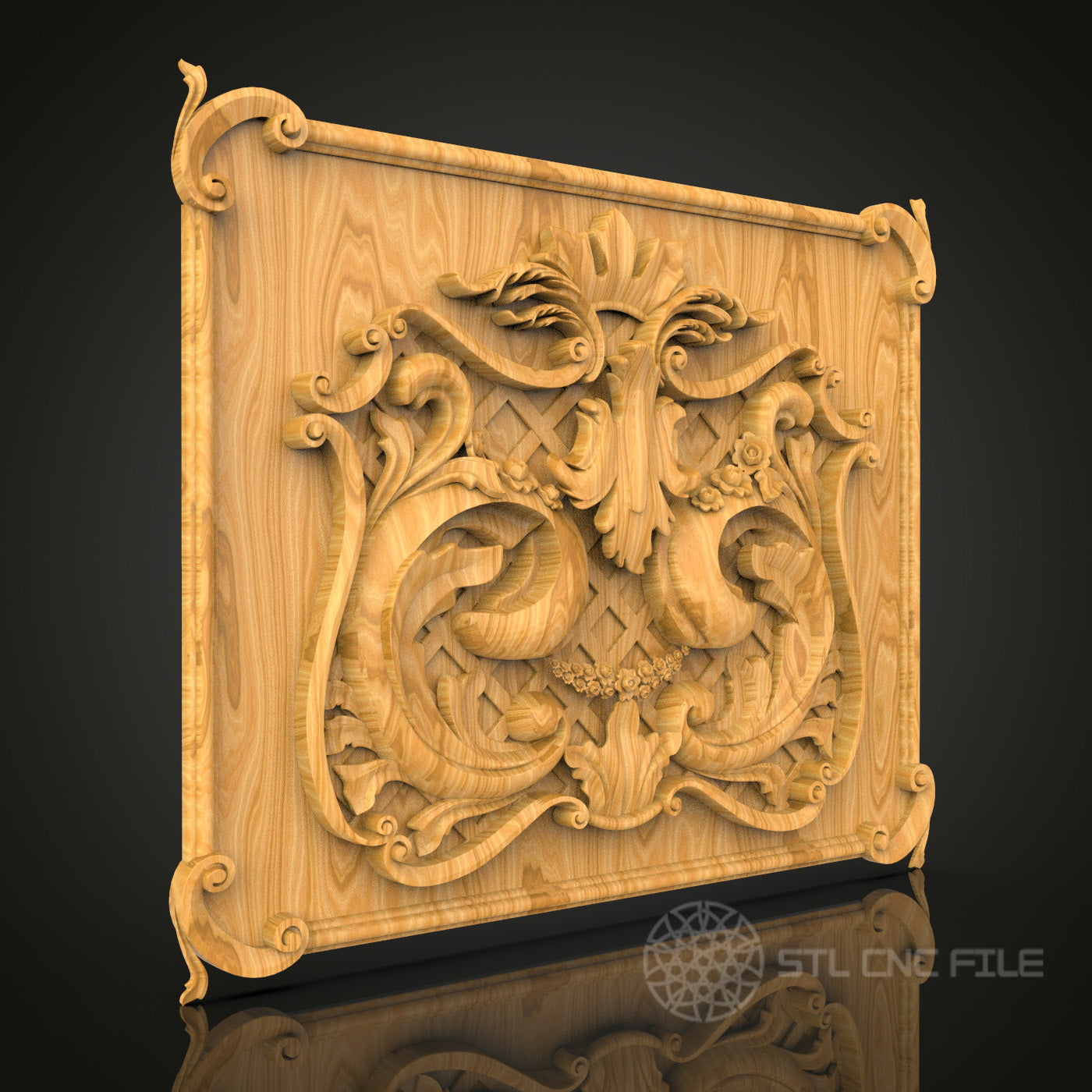 Ornate Dragon Panel 3D Model STL File for CNC Router, Decorative Mythical Beast Wall Art – Artcam, Aspire Compatible