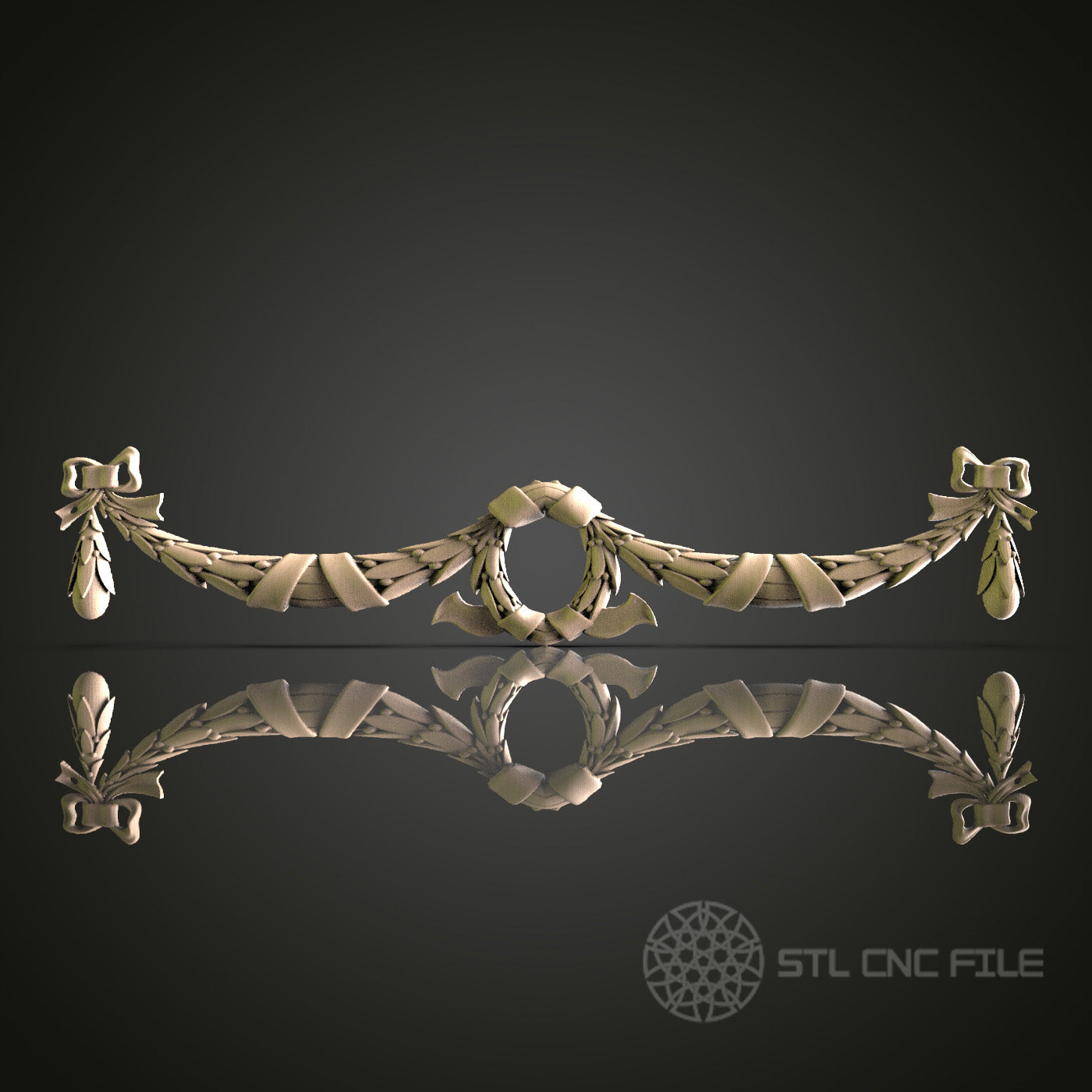 Elegant Decorative Swag Ornament for CNC and 3D Printing - STL File