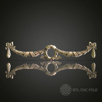 Elegant Decorative Swag Ornament for CNC and 3D Printing - STL File