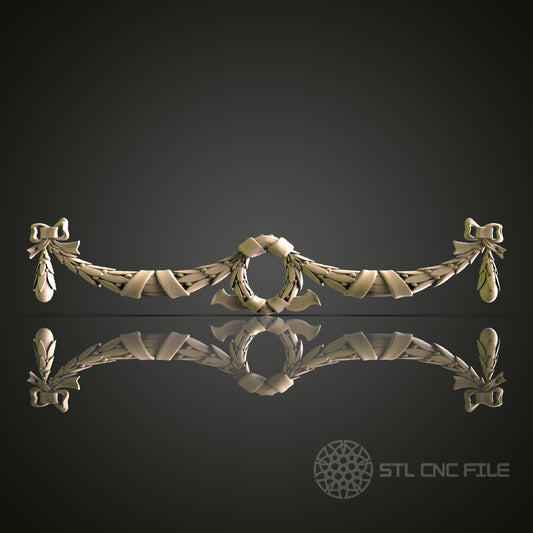 Elegant Decorative Swag Ornament for CNC and 3D Printing - STL File