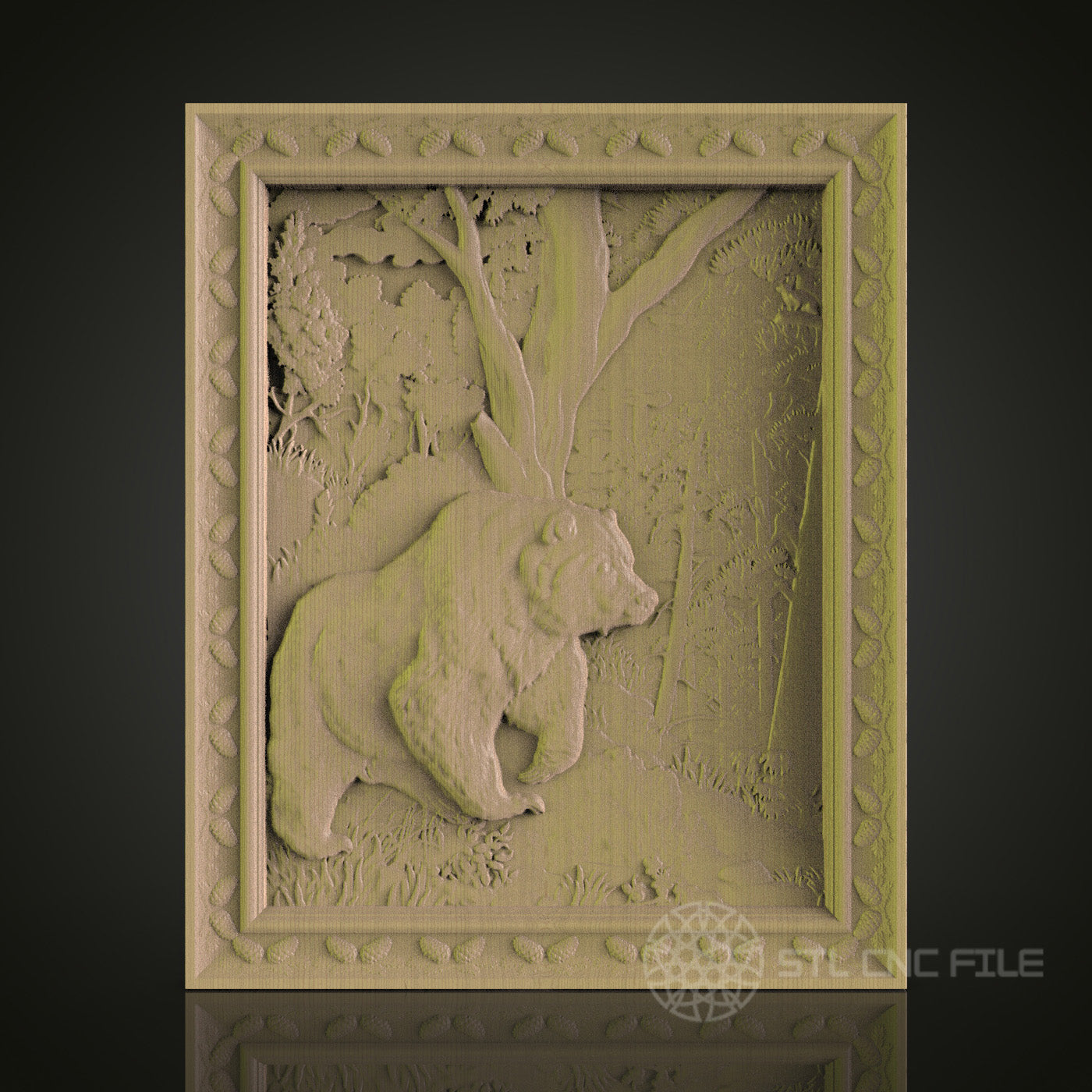 Forest Rabbit 3D Model STL File, Wildlife Relief for CNC Router – Compatible with Artcam, Aspire