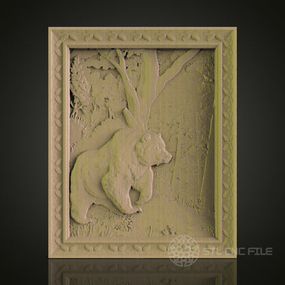 Forest Rabbit 3D Model STL File, Wildlife Relief for CNC Router – Compatible with Artcam, Aspire