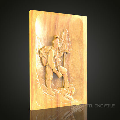 Medieval Knight Relief STL Model for CNC Router - Artcam, Aspire Compatible, Historic Warrior Wood Carving