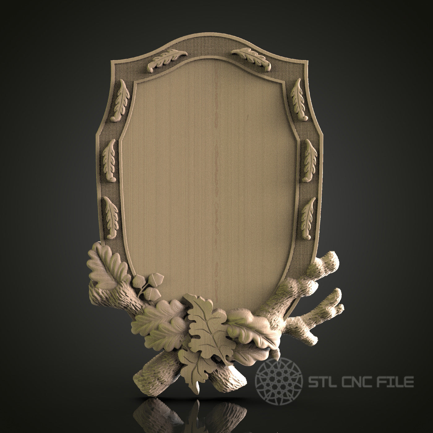 Classic Shield Plaque for CNC and 3D Printing - STL File