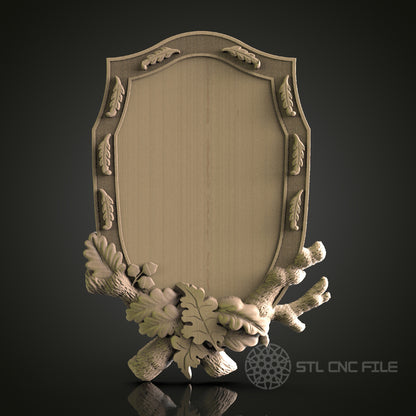 Classic Shield Plaque for CNC and 3D Printing - STL File