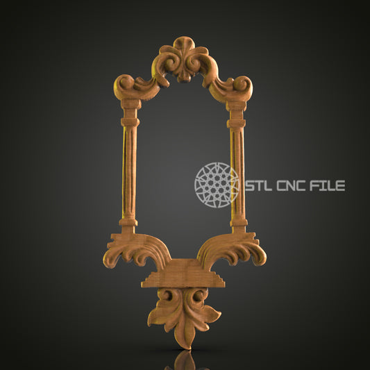 Elegant Wood Frame STL Model, CNC Router Engraver, Artcam, Aspire, CNC files, Wood Wall Decor, 3D Printer