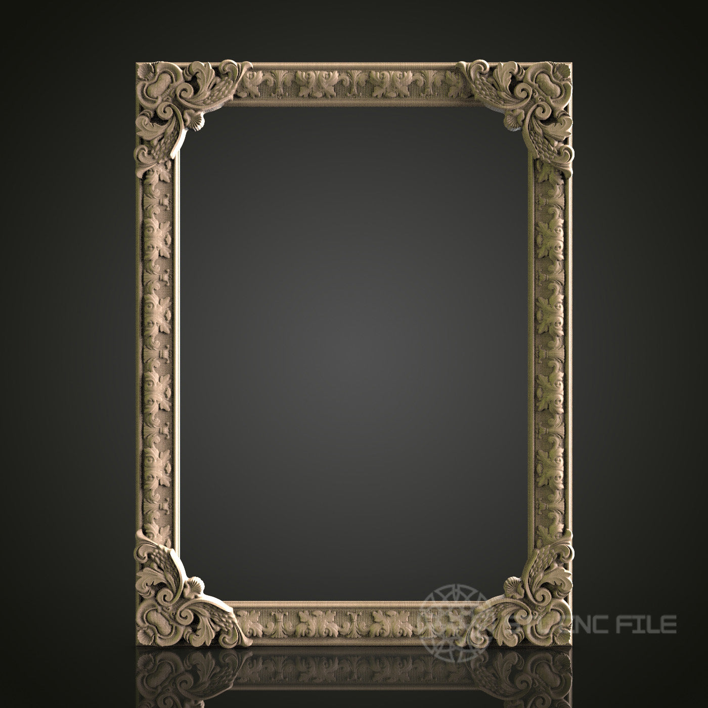 Intricate Rectangular Frame for CNC and 3D Printing - STL File