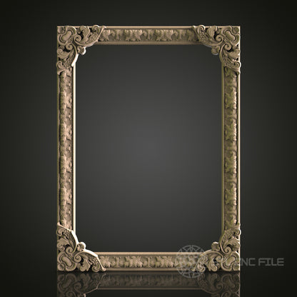 Intricate Rectangular Frame for CNC and 3D Printing - STL File