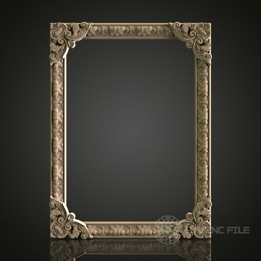 Intricate Rectangular Frame for CNC and 3D Printing - STL File