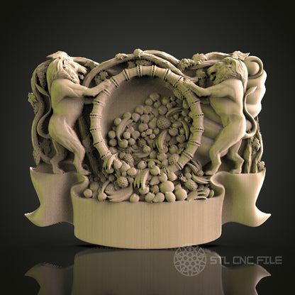 Regal Coat of Arms Wall Decor - STL Model for CNC Router, 3D Printer - Artcam, Aspire Compatible