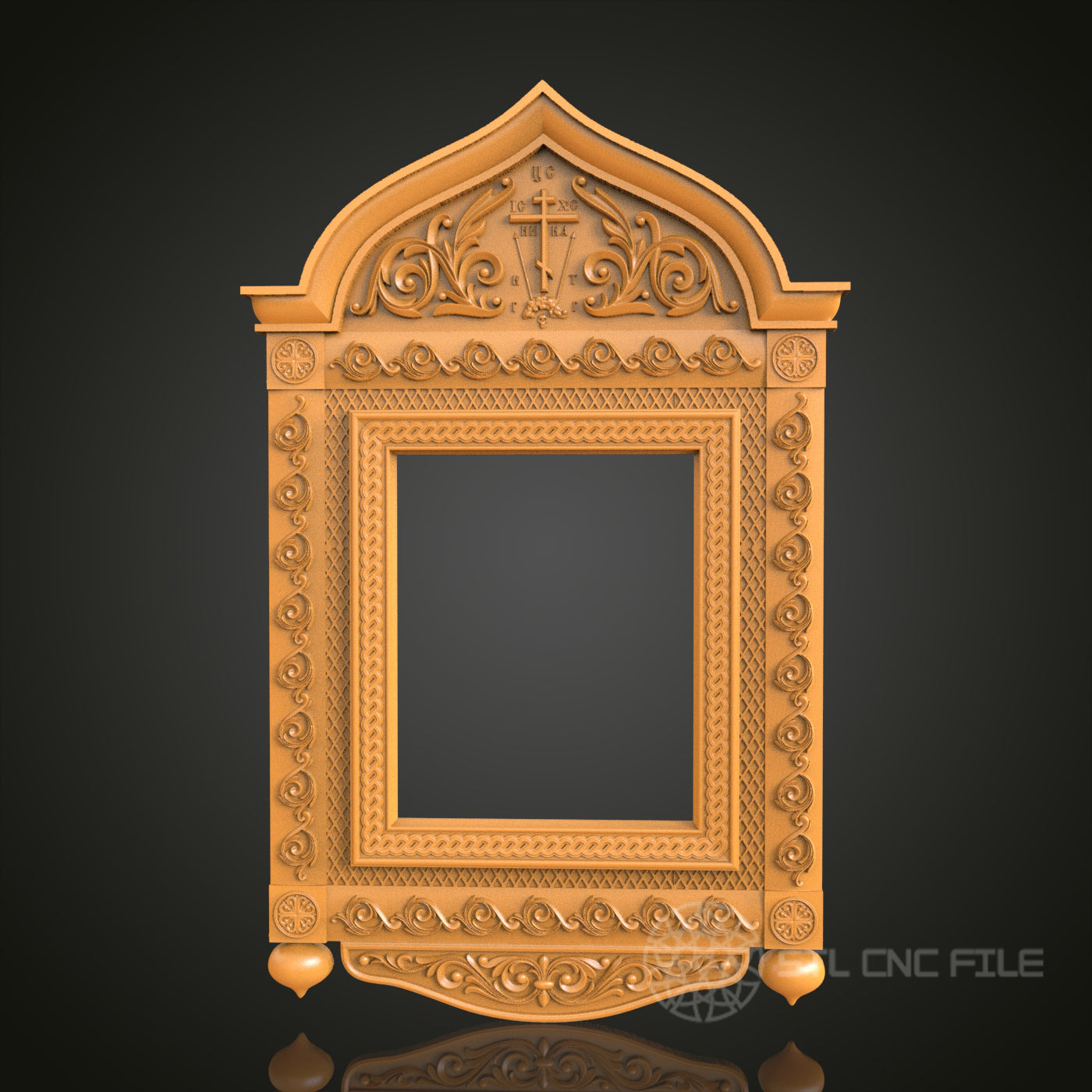 Gothic Ornate Decorative Frame STL Model for CNC Router Engraver, 3D Printer, Wall Art Decor