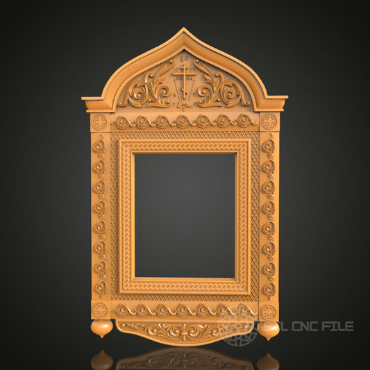 Gothic Ornate Decorative Frame STL Model for CNC Router Engraver, 3D Printer, Wall Art Decor