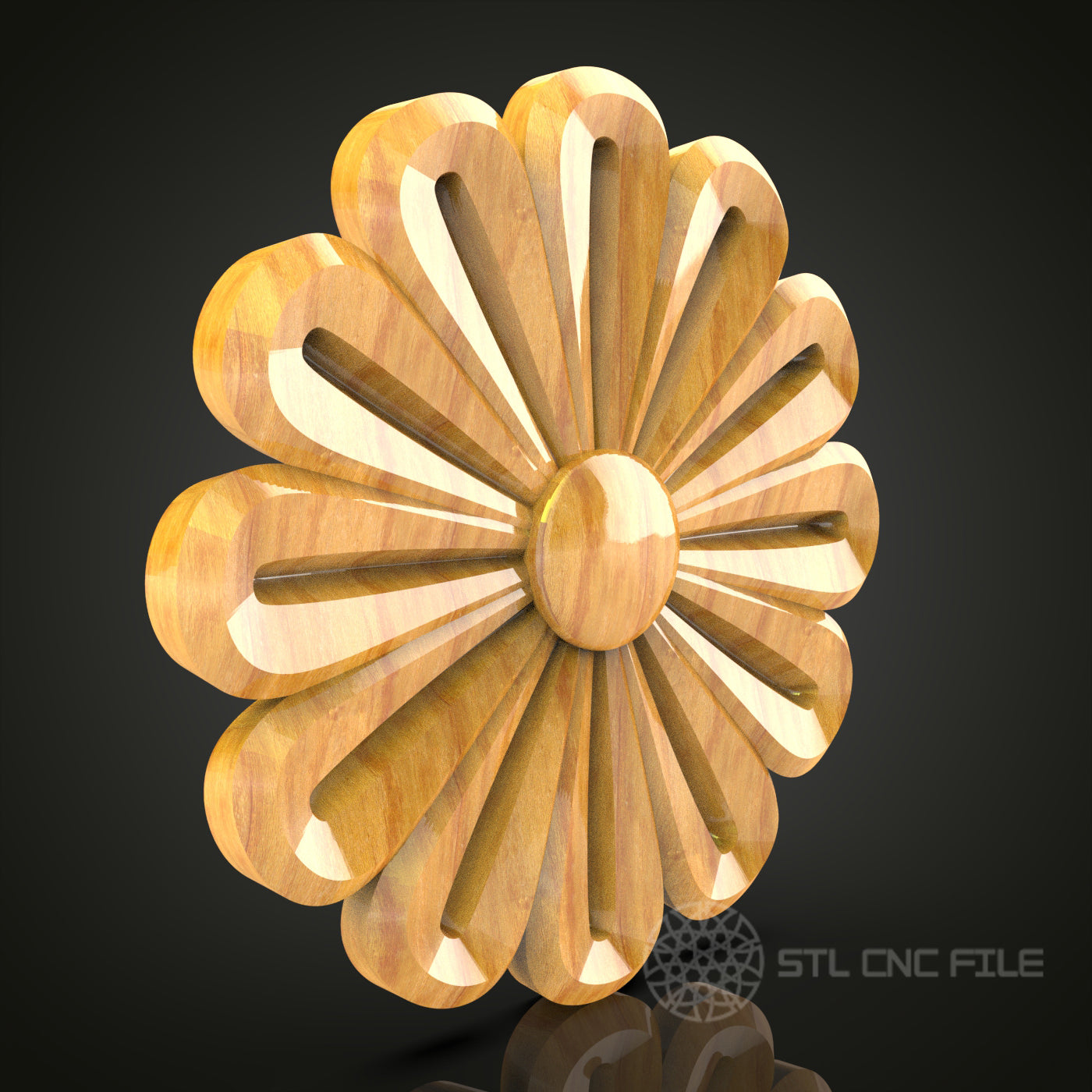 Elegant Floral CNC Router Engraver STL Model - Artcam, Aspire Files