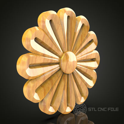 Elegant Floral CNC Router Engraver STL Model - Artcam, Aspire Files