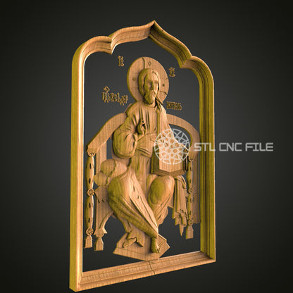 Saintly Virtue CNC STL File - 3D Printable Religious Icon for Artcam, Aspire - Church Wall Decor