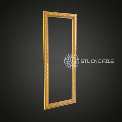 Modern Slim Frame STL File for CNC, Simple Linear Wood Carving Design for Artcam, Aspire