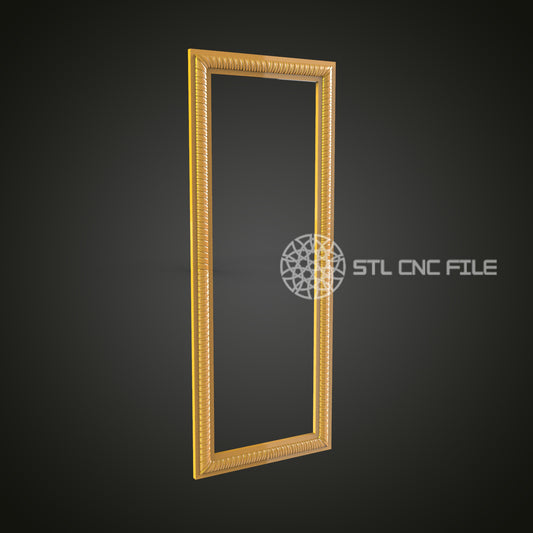 Modern Slim Frame STL File for CNC, Simple Linear Wood Carving Design for Artcam, Aspire