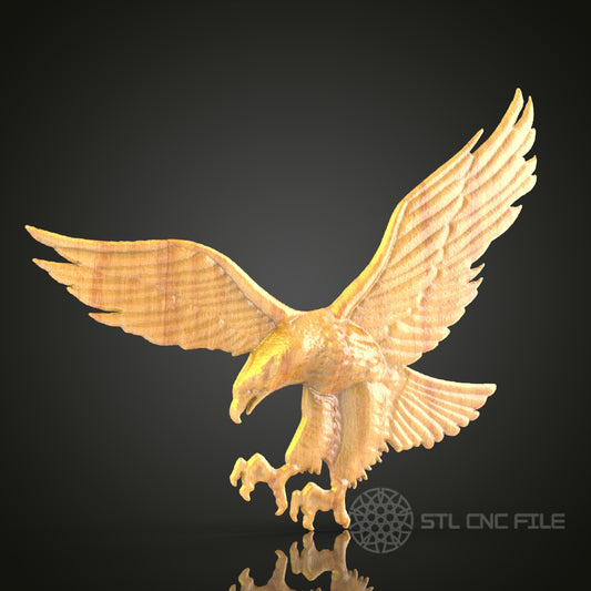 Majestic Eagle in Flight STL File for CNC, 3D Router Model, Artcam Aspire, Bird Sculpture, Wall Decor