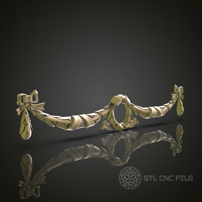 Elegant Decorative Swag Ornament for CNC and 3D Printing - STL File