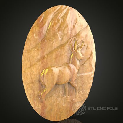 Woodland Stroll Deer – CNC Router STL Model for Rustic Wood Deco