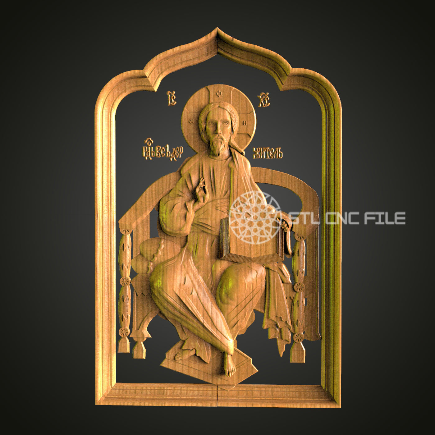 Saintly Virtue CNC STL File - 3D Printable Religious Icon for Artcam, Aspire - Church Wall Decor