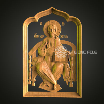 Saintly Virtue CNC STL File - 3D Printable Religious Icon for Artcam, Aspire - Church Wall Decor