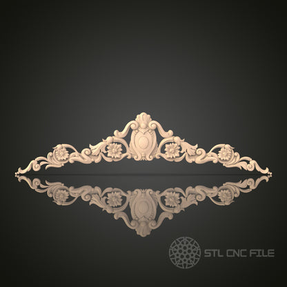 Baroque Ornamental Crown Molding 3D Model STL File, Decorative Frieze for CNC Router – Compatible with Artcam, Aspire