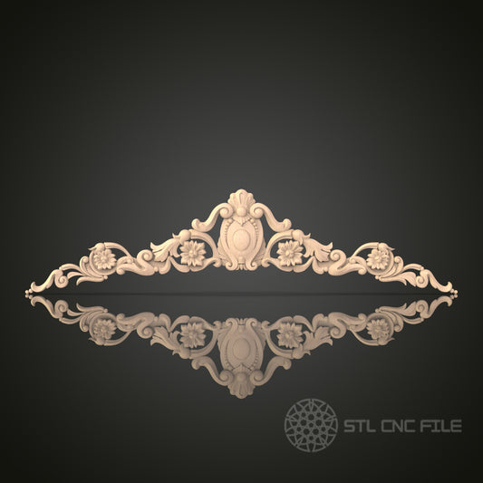 Baroque Ornamental Crown Molding 3D Model STL File, Decorative Frieze for CNC Router – Compatible with Artcam, Aspire