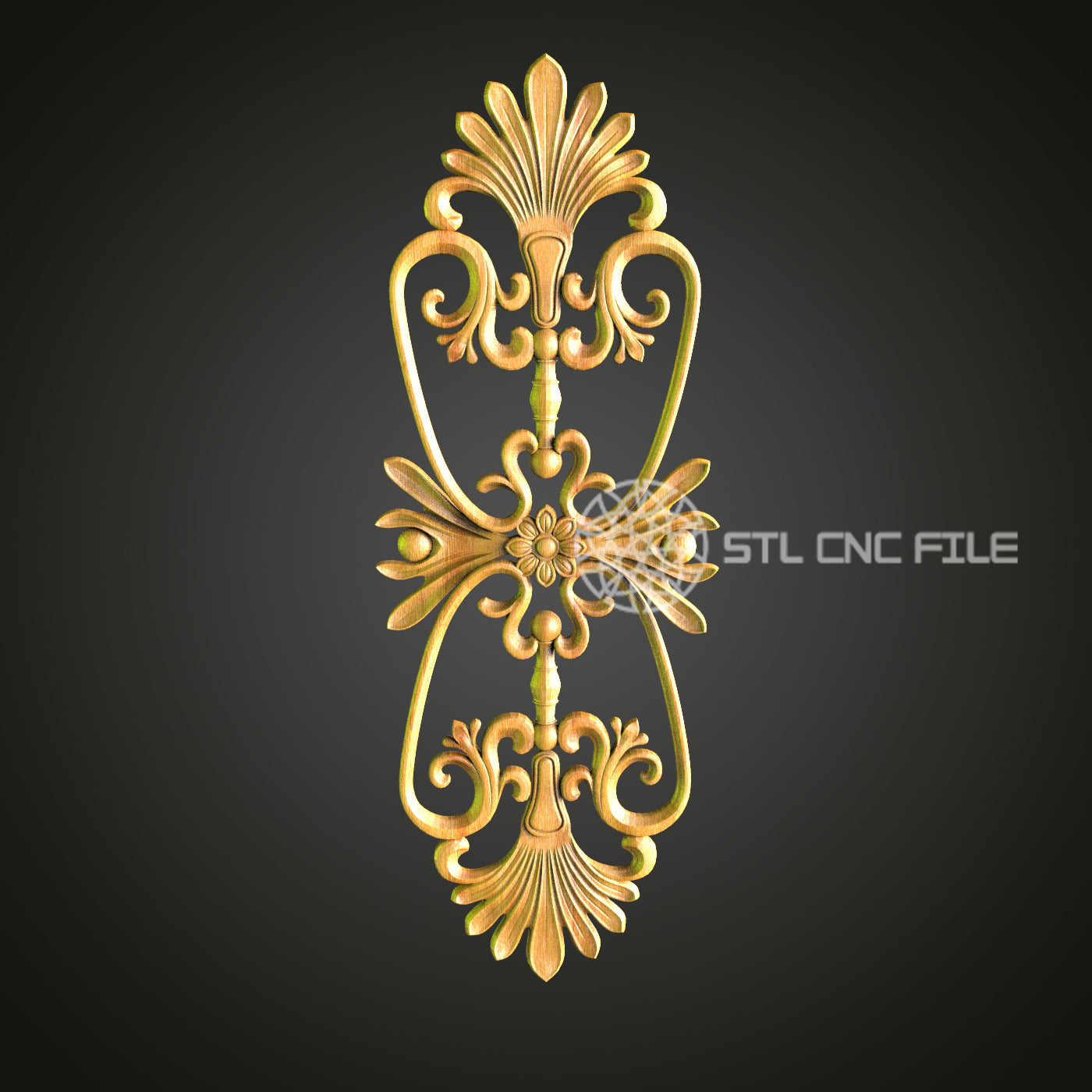 Elegant Baroque Handle Design - CNC Router STL Model, Ornate Door Handle, Artcam Aspire Files (Copie)