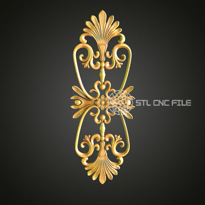 Elegant Baroque Handle Design - CNC Router STL Model, Ornate Door Handle, Artcam Aspire Files (Copie)