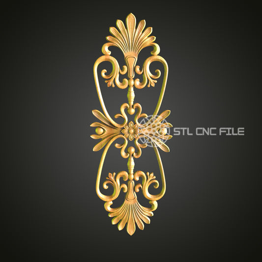 Elegant Baroque Handle Design - CNC Router STL Model, Ornate Door Handle, Artcam Aspire Files (Copie)