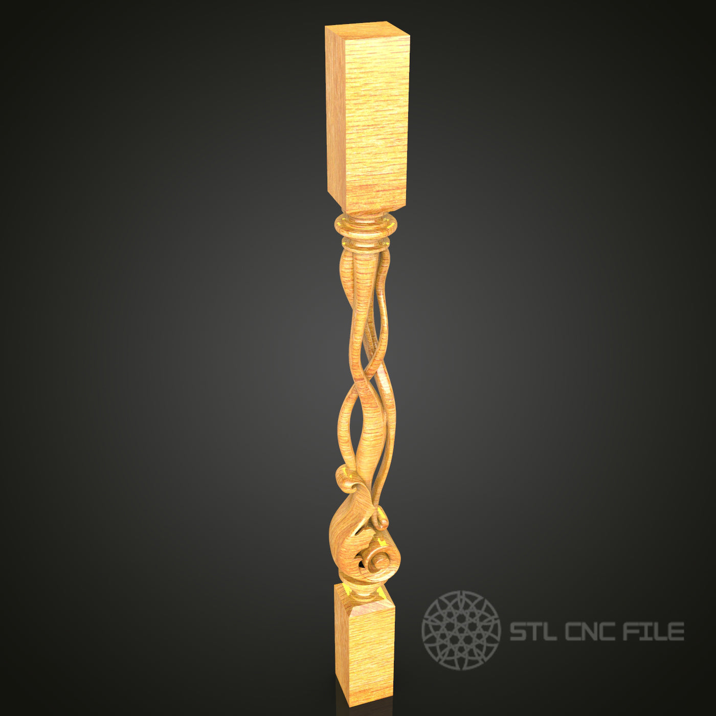 Baroque Style Column STL Model for CNC Router - Ideal for Artcam, Aspire, Luxurious Architectural Decor