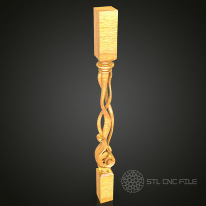 Baroque Style Column STL Model for CNC Router - Ideal for Artcam, Aspire, Luxurious Architectural Decor